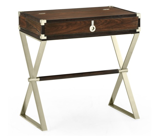 Campaign Style Dark Santos Rosewood Flip-Top Desk