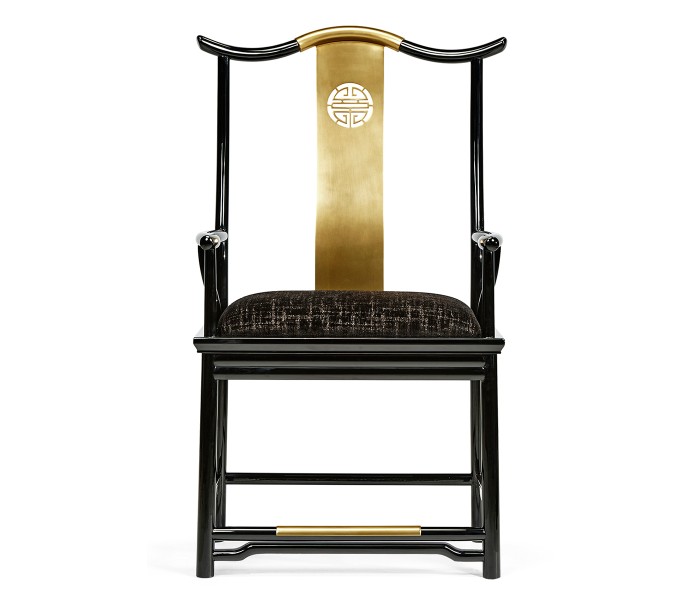Fusion Black Gloss Dining Arm Chair