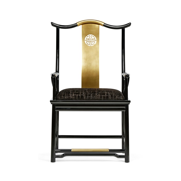 Fusion Black Gloss Dining Arm Chair