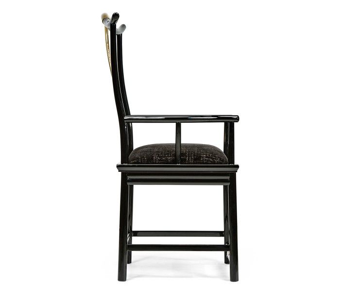 Fusion Black Gloss Dining Arm Chair