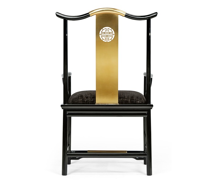 Fusion Black Gloss Dining Arm Chair