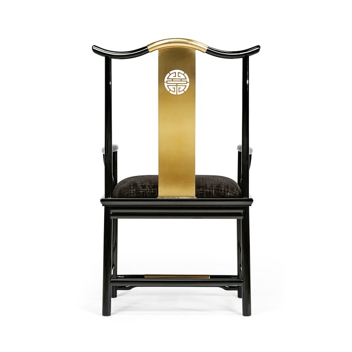 Fusion Black Gloss Dining Arm Chair