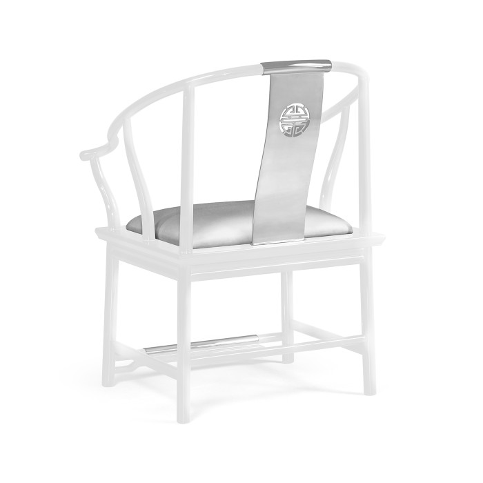 Fusion Rounded White Gloss & Stainless Steel Dining Arm Chair