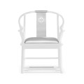 Fusion Rounded White Gloss & Stainless Steel Dining Arm Chair