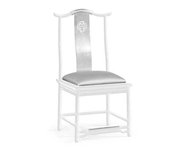Fusion White Gloss & Stainless Steel Dining Side Chair