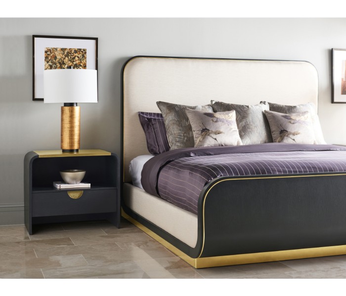 Fusion Curved Ebonised Oak Cali King Bed
