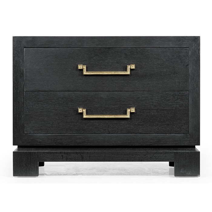 Fusion Ebonized Oak Nightstand with Drawers