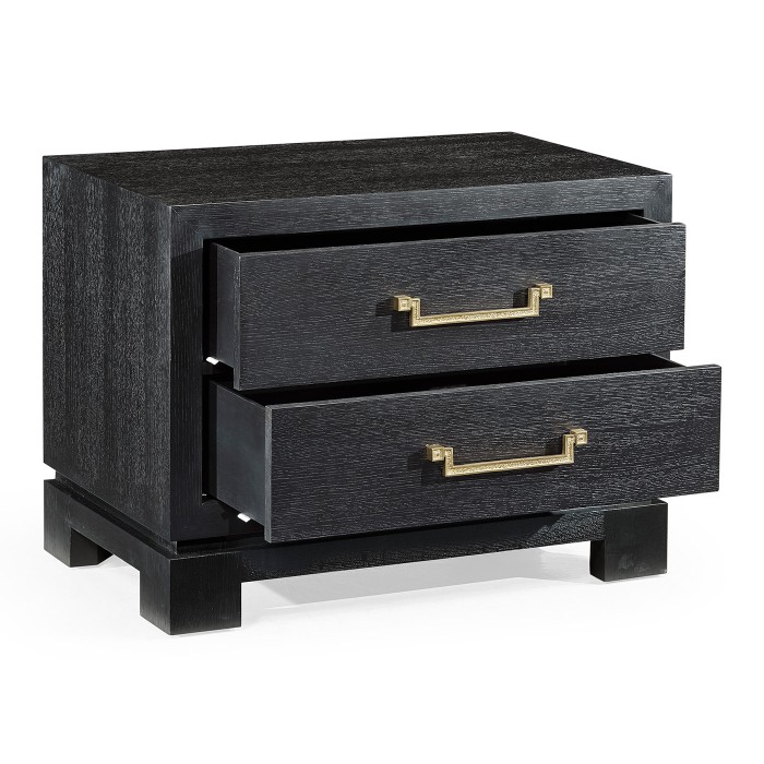 Fusion Ebonized Oak Nightstand with Drawers