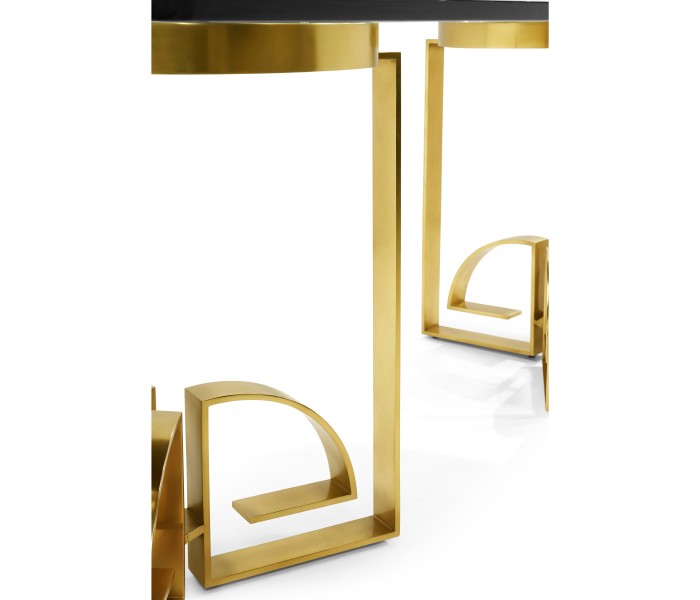 Fusion Rectangular Chinoiserie Antique Etched Brass Dining Table 87