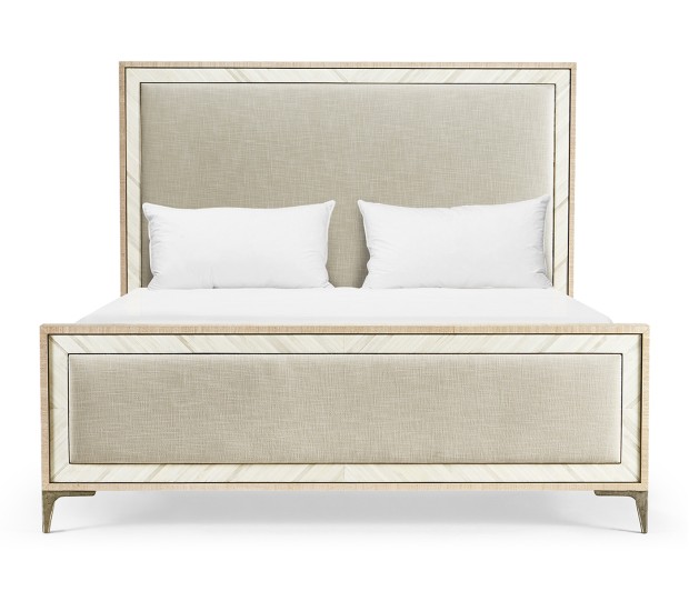Tideline Bone & Linen-Blend Upholstered Bed
