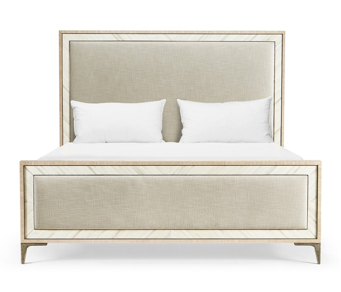 Tideline Bone & Linen-Blend Upholstered Bed