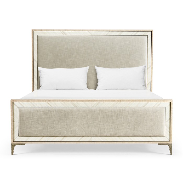 Tideline Bone & Linen-Blend Upholstered Bed