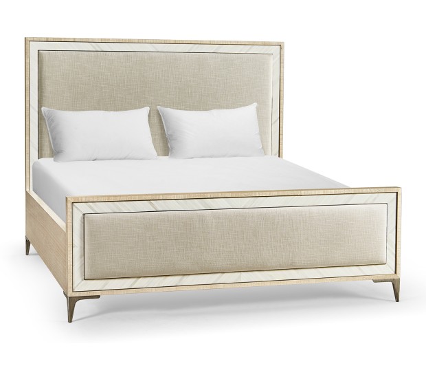 Tideline Bone & Linen-Blend Upholstered Bed