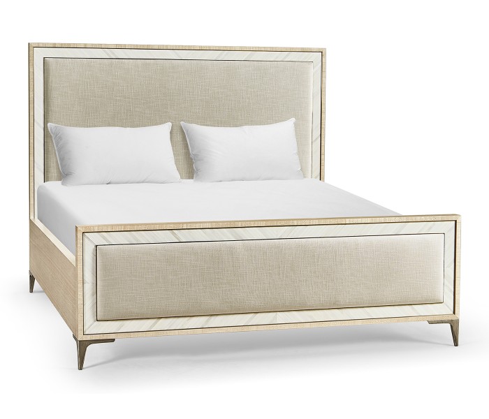 Tideline Bone & Linen-Blend Upholstered Bed