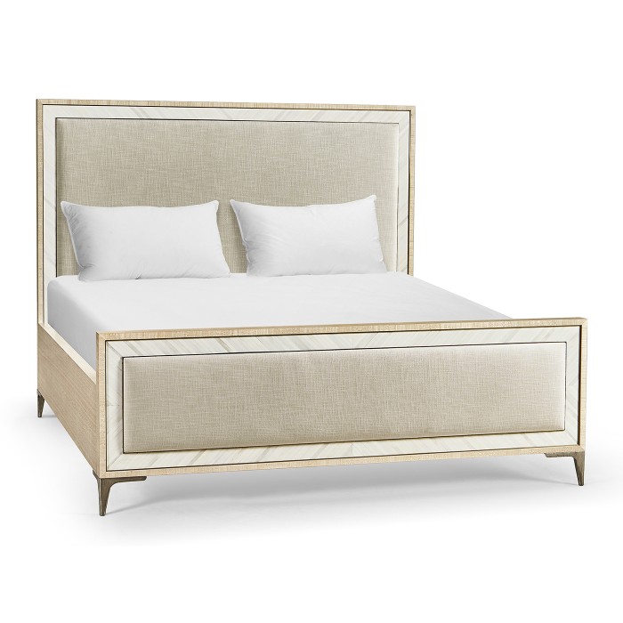 Tideline Bone & Linen-Blend Upholstered Bed
