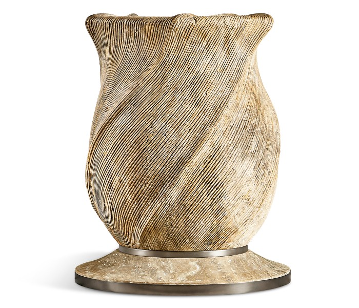 Water Leeward Carved Travertine Base 24