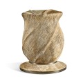 Water Leeward Carved Travertine Base 24