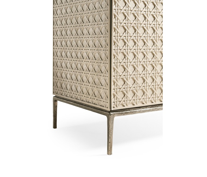 Cnoidal Carved Cane Door Chest