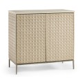 Cnoidal Carved Cane Door Chest