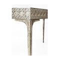 Cnoidal Cane Carved Metal Desk