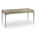 Cnoidal Cane Carved Metal Desk