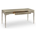 Cnoidal Cane Carved Metal Desk
