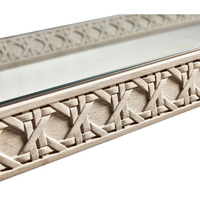 Cnoidal Cane Carved Cocktail Table