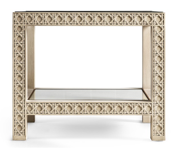 Cnoidal Cane Carved End Table