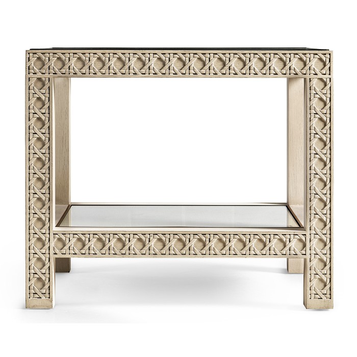 Cnoidal Cane Carved End Table