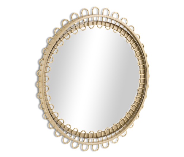 Vorticity Oval Rattan Mirror
