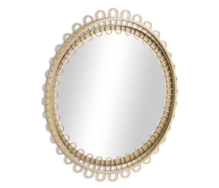 Vorticity Oval Rattan Mirror