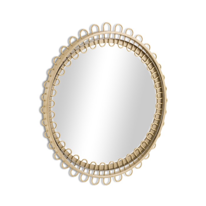 Vorticity Oval Rattan Mirror