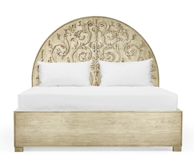 Moon Flower Carved Bed