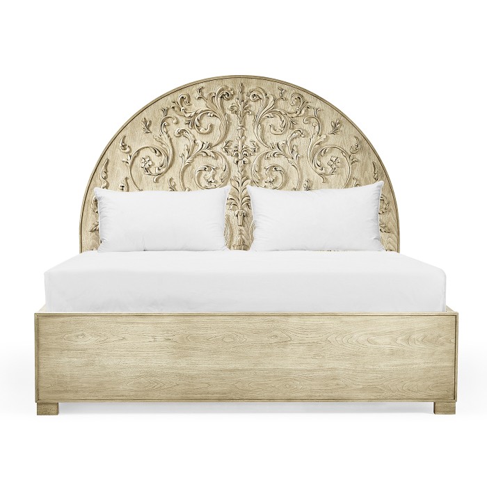 Moon Flower Carved Bed