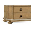 Oulton Vintage Oak Cabinet with Glass Doors & Glass Shelves