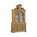 Oulton Vintage Oak Cabinet with Glass Doors & Glass Shelves