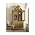 Oulton Vintage Oak Cabinet with Glass Doors & Glass Shelves
