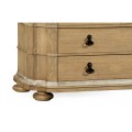 Oulton Vintage Oak Cabinet with Glass Doors & Wooden Shelves