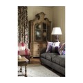 Oulton Vintage Oak Cabinet with Glass Doors & Wooden Shelves