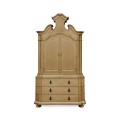Oulton Vintage Oak Cabinet with Wooden Doors & Shelves