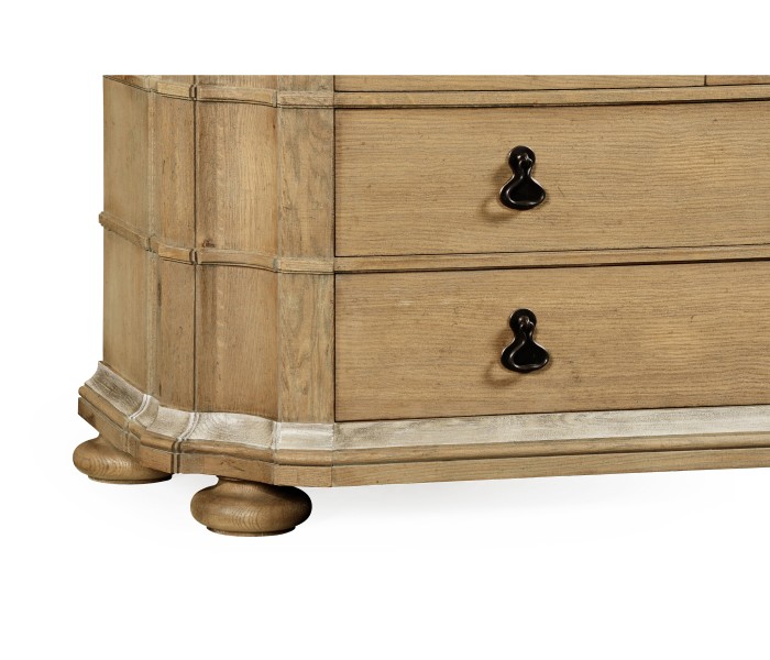 Oulton Vintage Oak Cabinet with Wooden Doors & Shelves