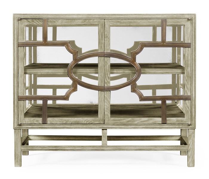Hewlett Grey Oak Glazed Cabinet