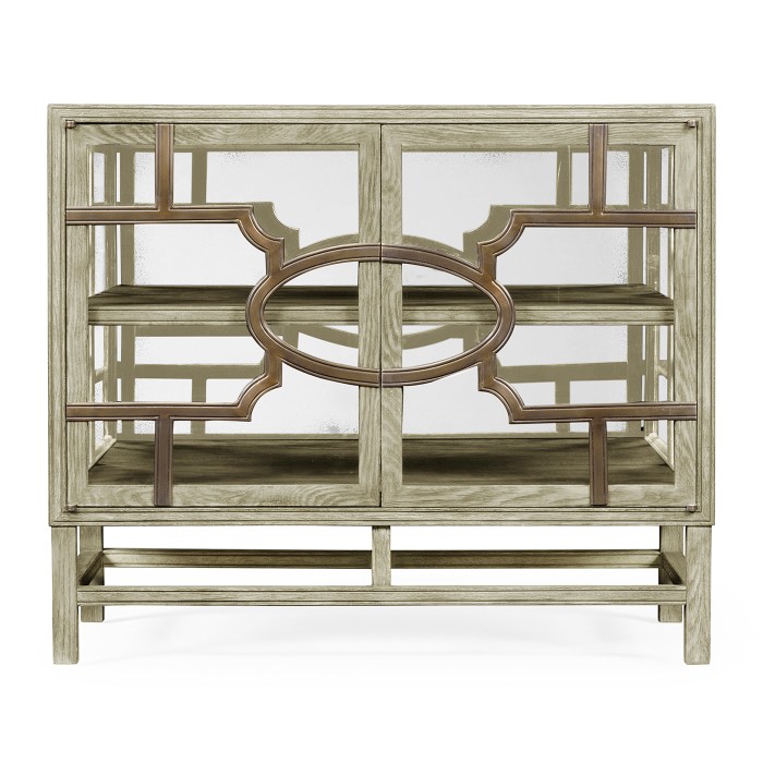 Hewlett Grey Oak Glazed Cabinet
