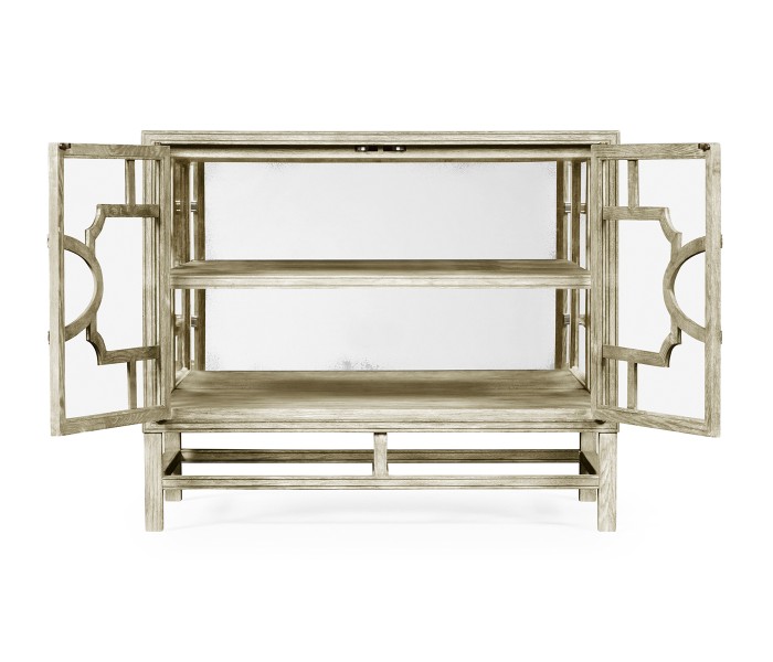Hewlett Grey Oak Glazed Cabinet