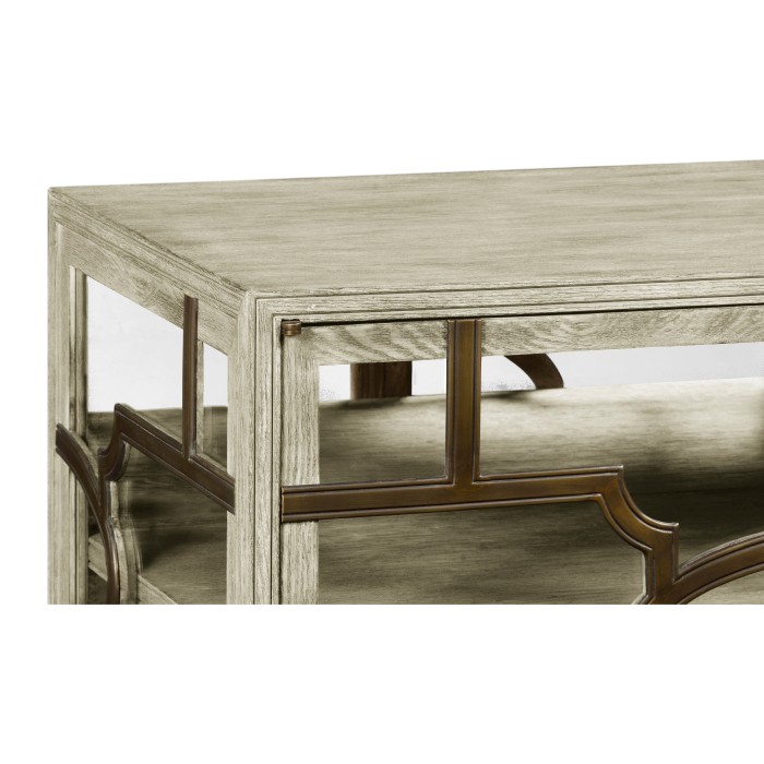 Hewlett Grey Oak Glazed Cabinet