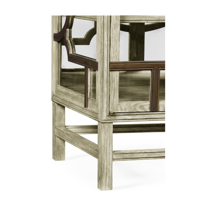 Hewlett Grey Oak Glazed Cabinet