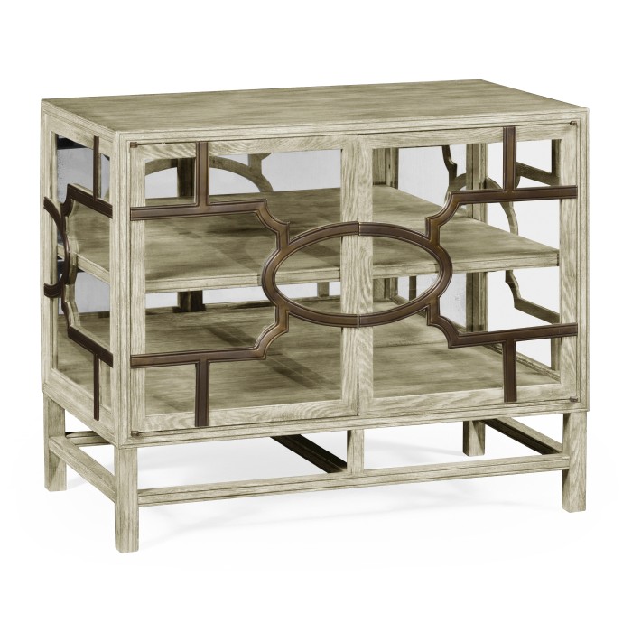 Hewlett Grey Oak Glazed Cabinet