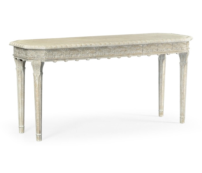 Bellefontaine Venetian White Oak Console Table