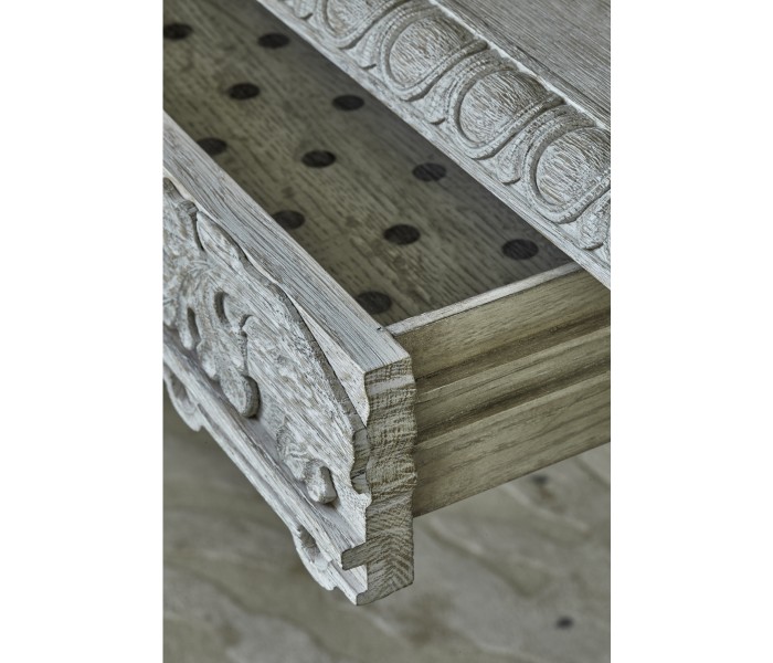 Bellefontaine Venetian White Oak Console Table