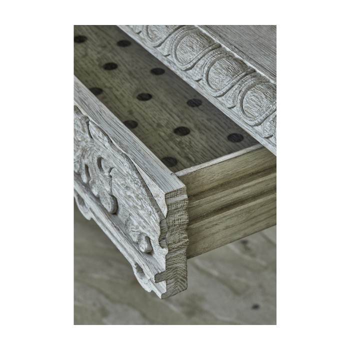Bellefontaine Venetian White Oak Console Table